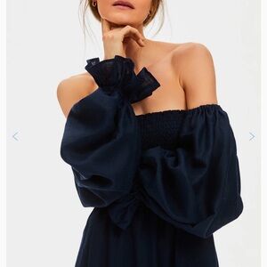 The Sleeper, Atlanta linen dress, Black Size small